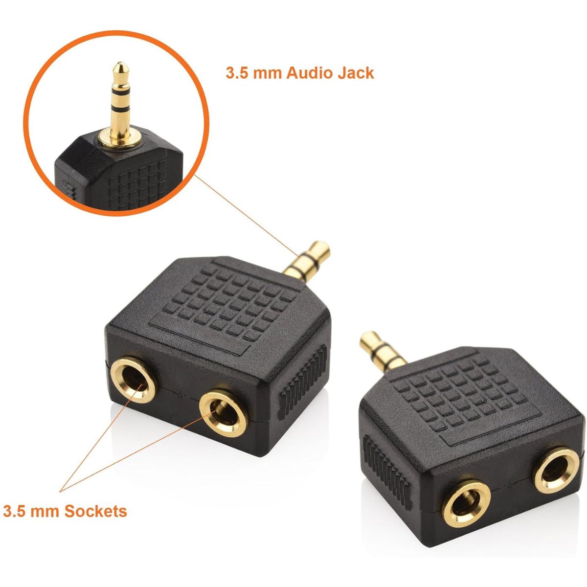 Divisor De Audio Estereo De 2jacks 3.5 A Un Plug 3.5 - Imagen 3