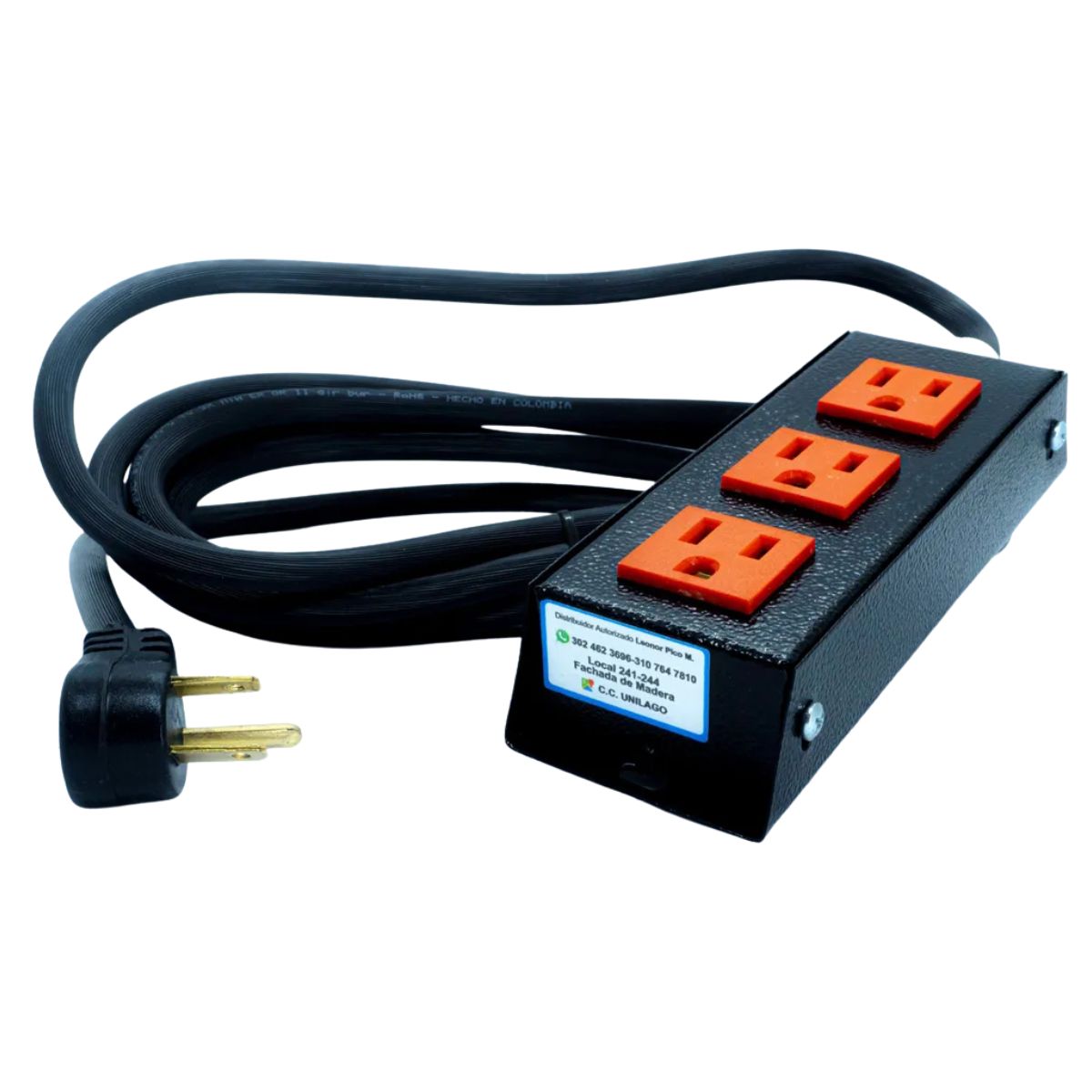 Multitoma Extensión Industrial De 2 Metros Con 3 Servicios