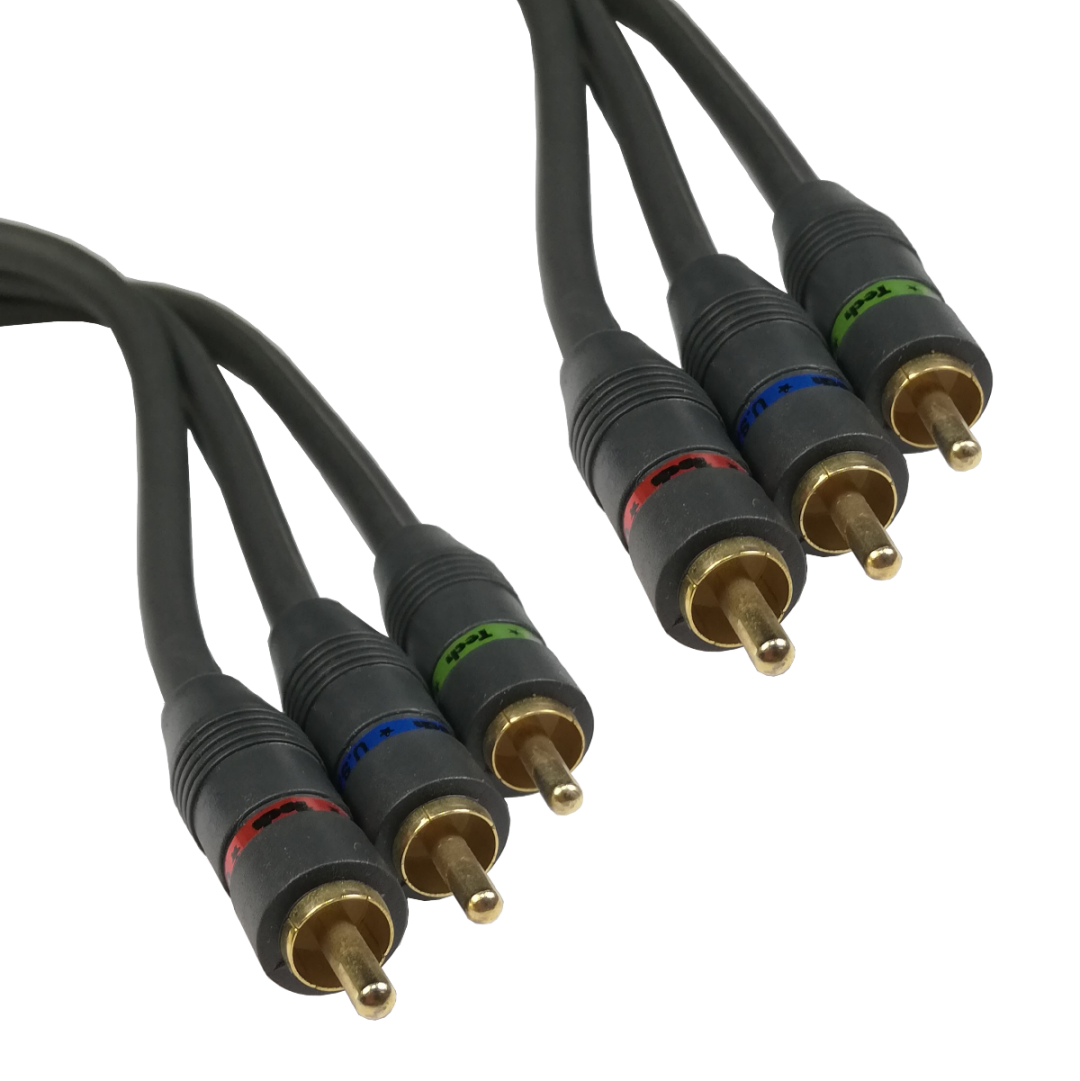 Cable Rca Macho Macho 3x3 De 1.8 Metros Video componente (verde, rojo y azul) Alta Calidad
