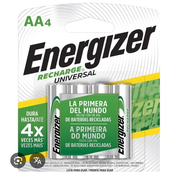 Pilas Recargables AA Energizer Recharge Universal x4 Unidades