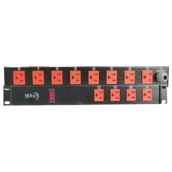 Multitoma Metálica Para Rack 12 Salidas Supresor de Picos de 1 Metro