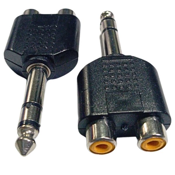 Adaptador Plug 6.35 Estéreo Macho a Doble RCA Hembra