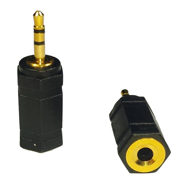 Adaptador de Audio Plug 2.5mm Macho a Jack 3.5mm Hembra Dorado