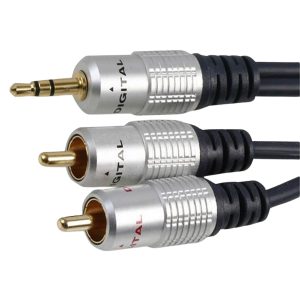 Cable Adaptador Audio Estéreo 3.5mm Macho a 2 RCA Macho - Digital 20 Metros
