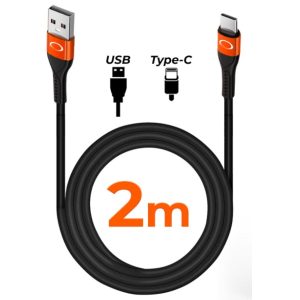 Cable Carga Rápida 60W USB a Tipo C Liquid Line 2 Metros - Reforzado